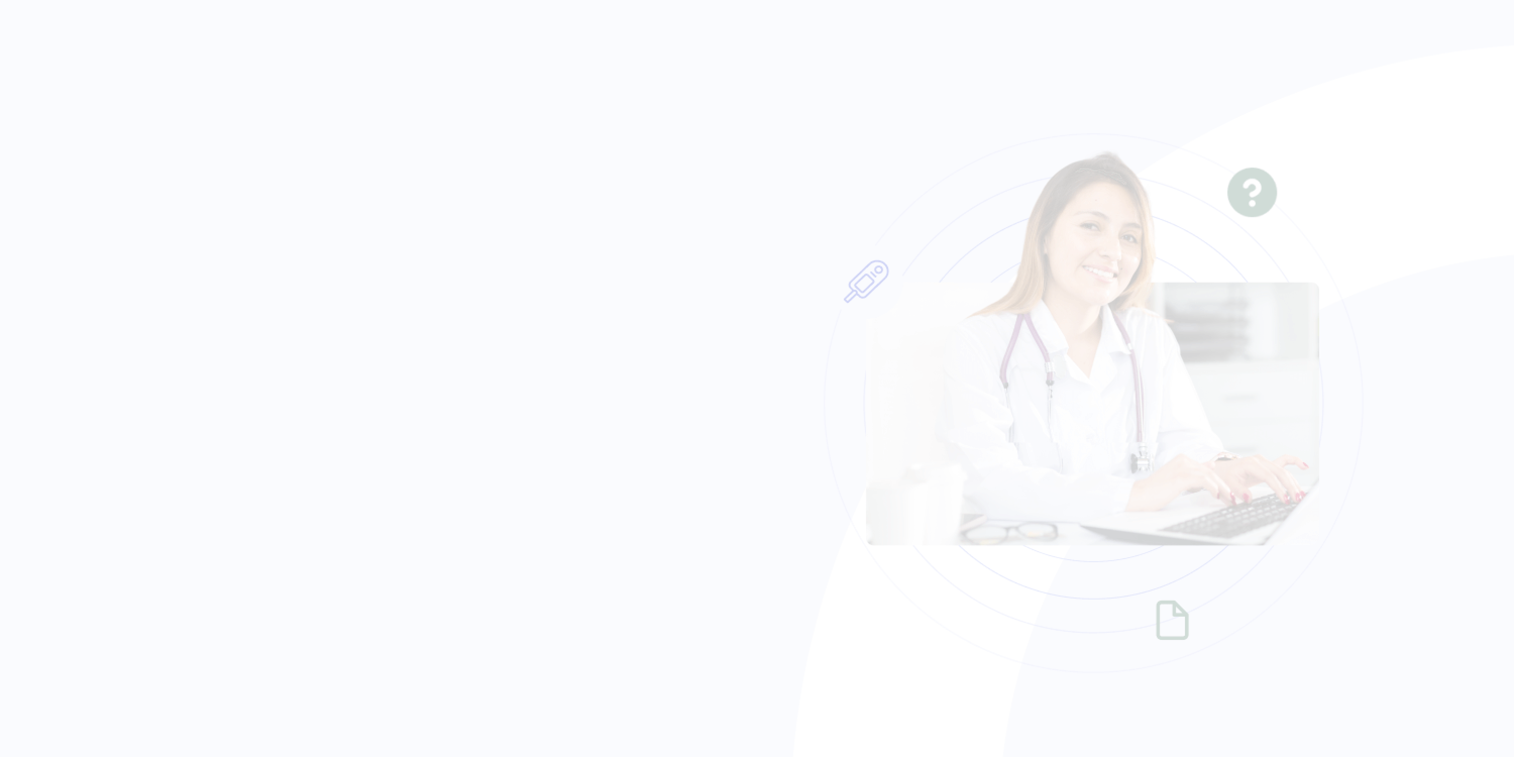 Doctor smiling at desk