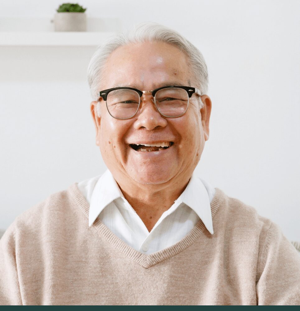 Smiling elderly man