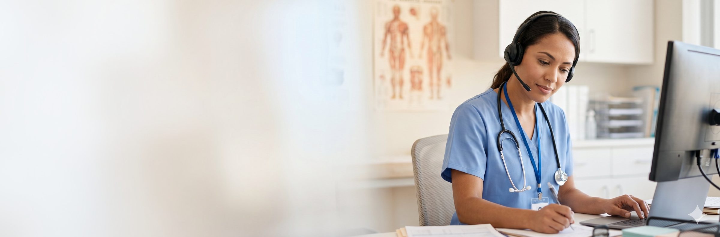 Vivo Care nurse care navigator on a phone call with a remote patient monitoring patient